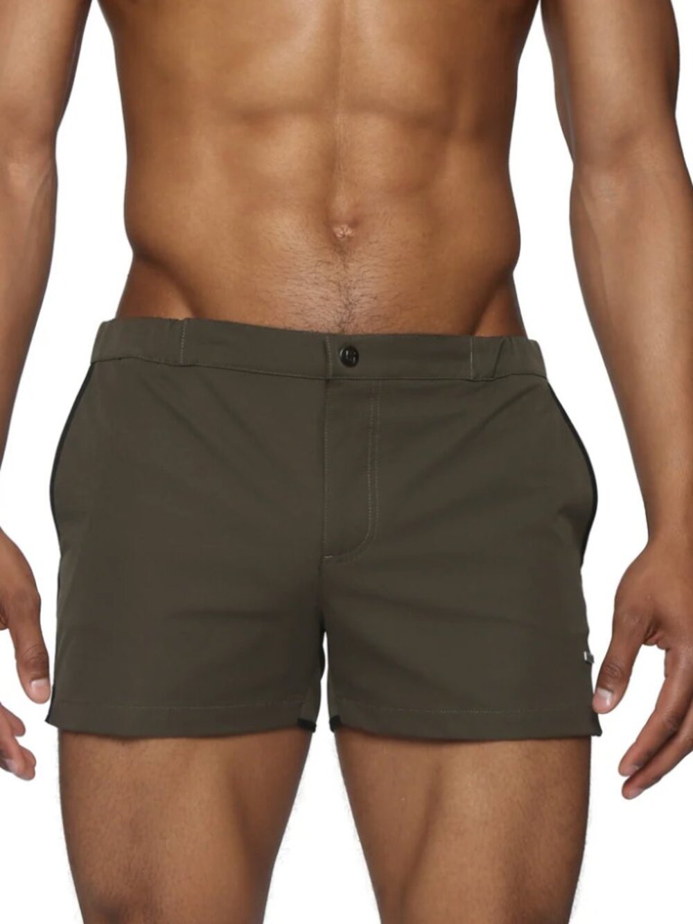 Parke & Ronen Angeleno 2" Stretch Swim Trunks Size 30 Army Green